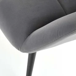 Poltrona imbottita in velluto grigio nero Polly