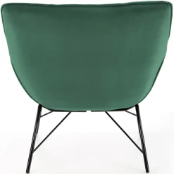 Poltrona imbottita in velluto verde nero moderna Indiana