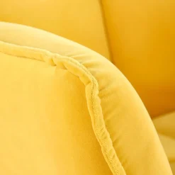 Poltrona imbottita in velluto giallo nero moderna Indiana