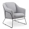 Poltrona imbottita moderna struttura metallo nero grigio Erminia2