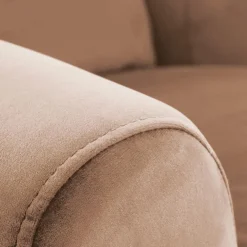 Poltrona reclinabile imbottita in velluto beige Cassiopea