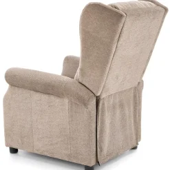 Poltrona reclinabile imbottita in tessuto beige Cassiopea
