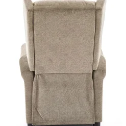 Poltrona reclinabile imbottita in tessuto beige Cassiopea