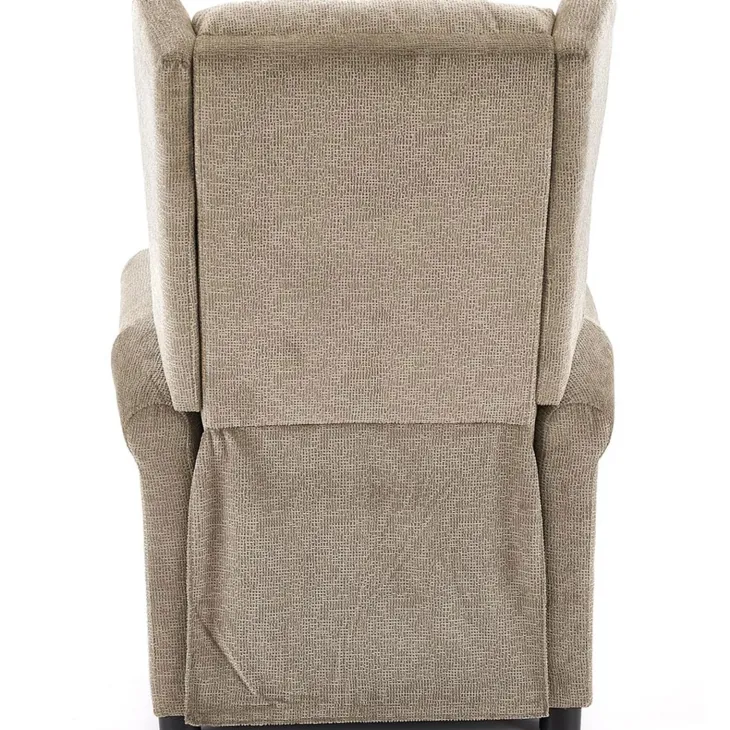 Poltrona reclinabile imbottita in tessuto beige Cassiopea