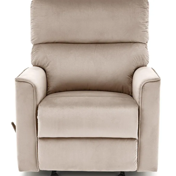 Poltrona reclinabile imbottita in tessuto beige Benuat
