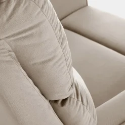 Poltrona reclinabile imbottita in tessuto beige Benuat