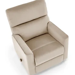 Poltrona reclinabile imbottita in tessuto beige Benuat