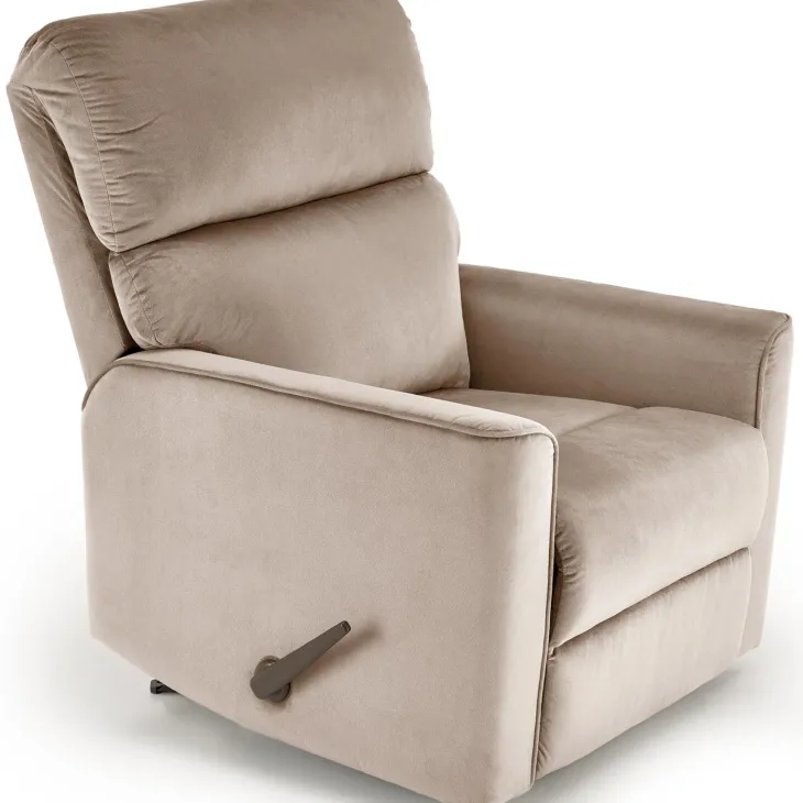 Poltrona reclinabile imbottita in tessuto beige Benuat
