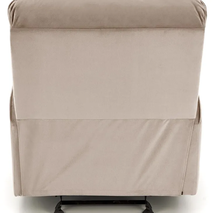 Poltrona reclinabile imbottita in tessuto beige Benuat
