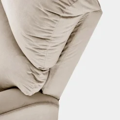Poltrona reclinabile imbottita in tessuto beige Benuat