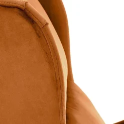 Poltrona reclinabile imbottita in velluto arancio terracotta Cassiopea