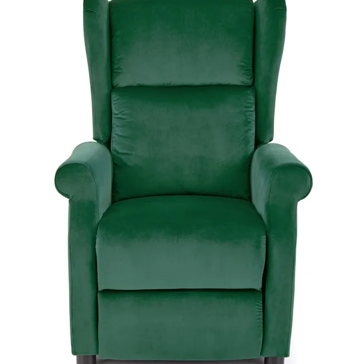 Poltrona reclinabile imbottita in velluto verde Cassiopea