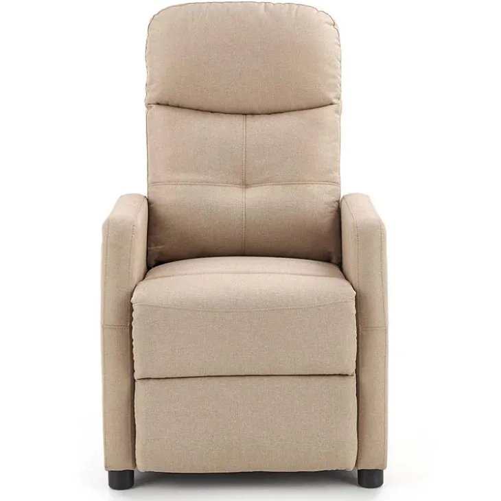 Poltrona reclinabile imbottita in tessuto beige Adele