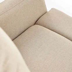 Poltrona reclinabile imbottita in tessuto beige Adele