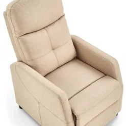 Poltrona reclinabile imbottita in tessuto beige Adele