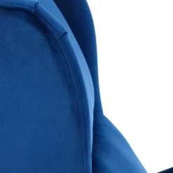 Poltrona reclinabile imbottita in velluto blu Cassiopea