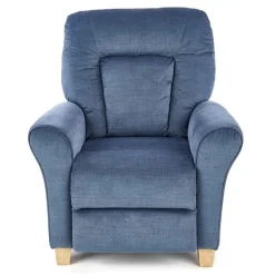 Poltrona reclinabile imbottita in tessuto blu Dorotea