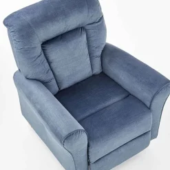 Poltrona reclinabile imbottita in tessuto blu Dorotea
