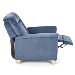 Poltrona reclinabile imbottita in tessuto blu Dorotea