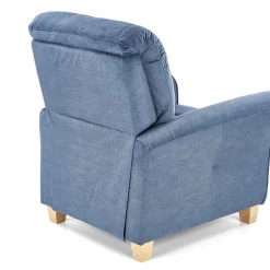Poltrona reclinabile imbottita in tessuto blu Dorotea