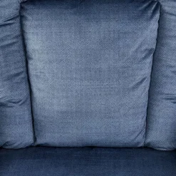 Poltrona reclinabile imbottita in tessuto blu Dorotea