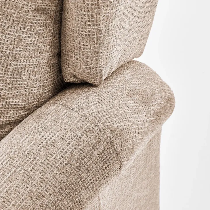 Poltrona reclinabile massaggiante imbottita in tessuto beige Elion