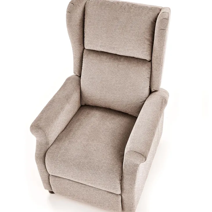 Poltrona reclinabile massaggiante imbottita in tessuto beige Elion
