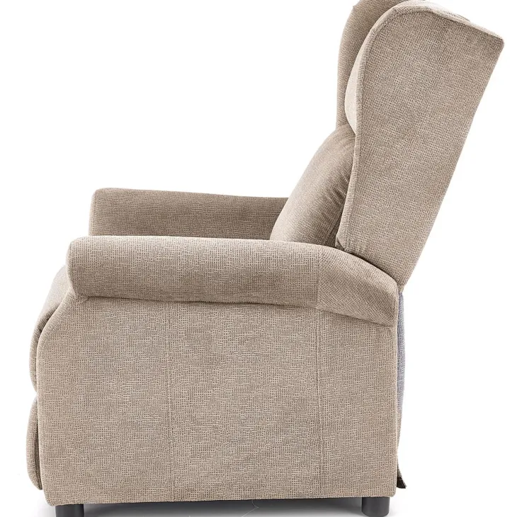 Poltrona reclinabile massaggiante imbottita in tessuto beige Elion