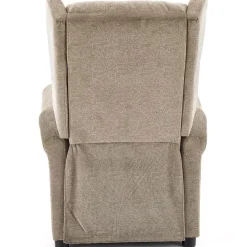 Poltrona reclinabile massaggiante imbottita in tessuto beige Elion
