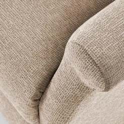 Poltrona reclinabile massaggiante imbottita in tessuto beige Elion