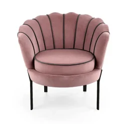 Poltrona relax design moderno in velluto rosa nero Pegasus