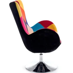 Poltrona relax imbottita in tessuto multicolore Samantha