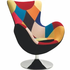 Poltrona relax imbottita in tessuto multicolore Samantha