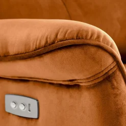 Poltrona relax reclinabile elettrica con presa USB in velluto arancio terracotta Fatia