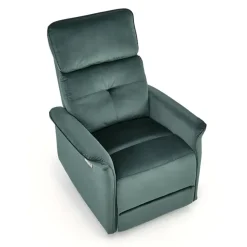 Poltrona relax reclinabile elettrica con presa USB in velluto verde Fatia