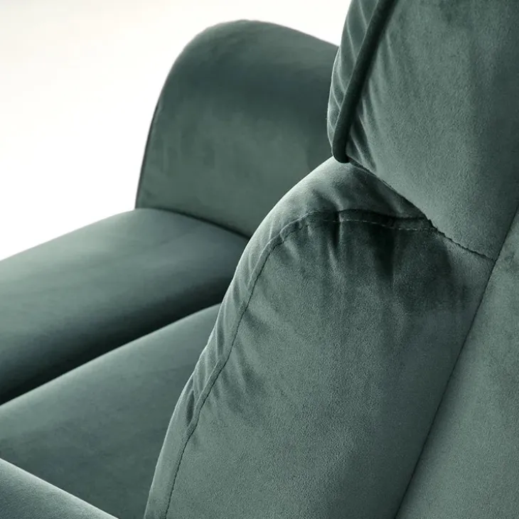 Poltrona relax reclinabile elettrica con presa USB in velluto verde Fatia