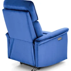 Poltrona relax reclinabile elettrica con presa USB in velluto blu Fatia