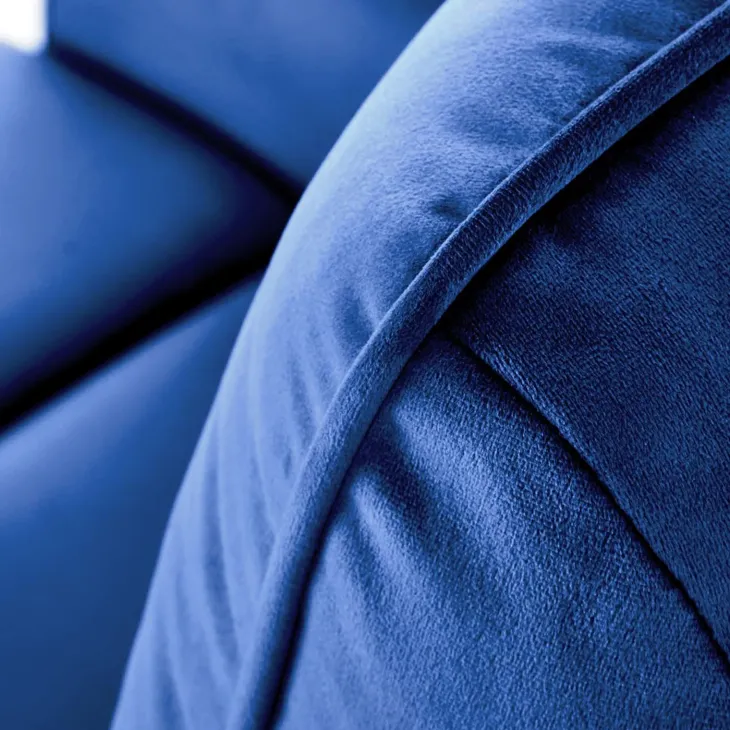 Poltrona relax reclinabile elettrica con presa USB in velluto blu Fatia