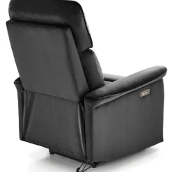 Poltrona relax reclinabile elettrica con presa USB in velluto nero Fatia