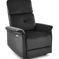 Poltrona relax reclinabile elettrica con presa USB in velluto nero Fatia