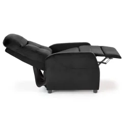 Poltrona relax reclinabile in velluto antracite nero Sirmione