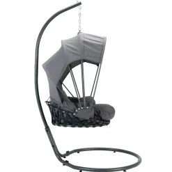 Poltrona sospesa a dondolo da giardino 136x196h cm grigio Flora