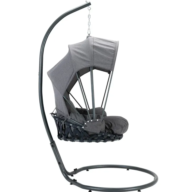 Poltrona sospesa a dondolo da giardino 136x196h cm grigio Flora