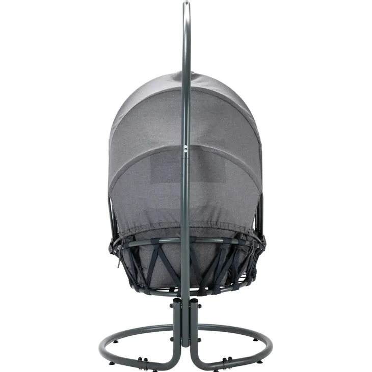 Poltrona sospesa a dondolo da giardino 136x196h cm grigio Flora