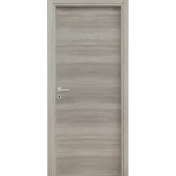 Porta battente reversibile per interni 80x210h cm rovere grigio Niagara