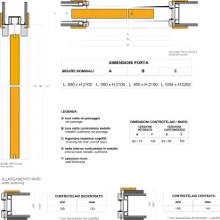 Porta battente reversibile per interni 90x210h cm bianco frassinato Niagara