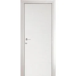 Porta battente reversibile per interni 90x210h cm bianco frassinato Niagara