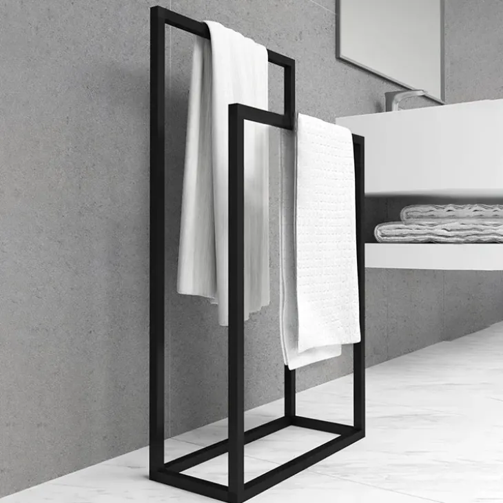 Portasciugamani da bagno 50x89cm metallo nero Yapen