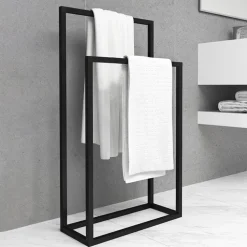 Portasciugamani da bagno 50x89cm metallo nero Yapen
