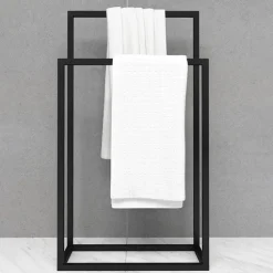 Portasciugamani da bagno 50x89cm metallo nero Yapen